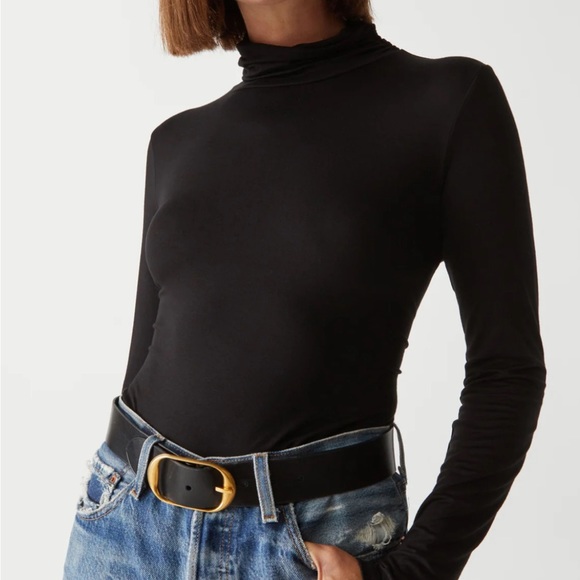 BNWOT Black - Michael Stars Turtleneck size L - Picture 1 of 7